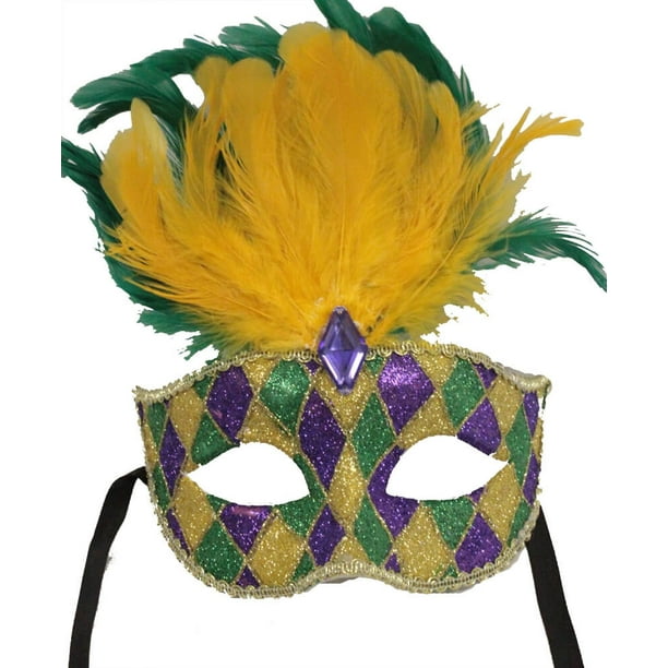 Purple Yellow Fox Mardi Gras Masquerade Mask Party Mask